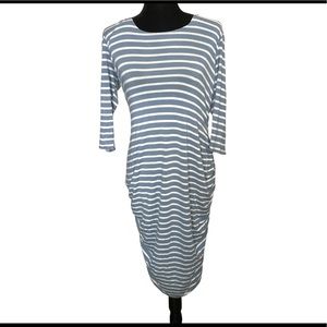 👗 Brandy Blu blue and white stripe maternity dress size large
